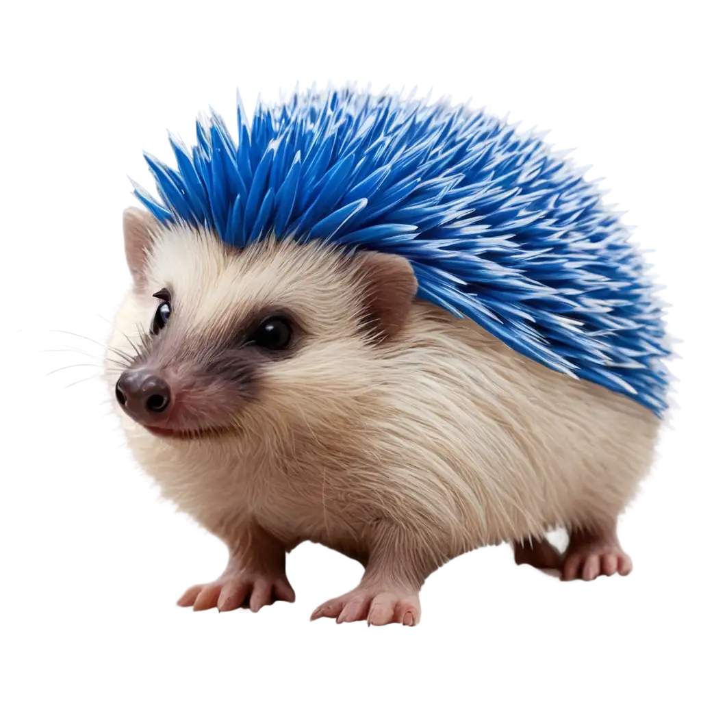 Realistic-Hedgehog-with-Blue-Spikes-PNG-Image-for-HighQuality-Design-Use