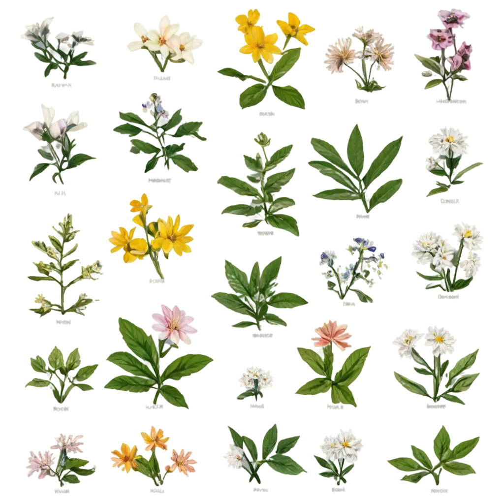 Traditional-Medicinal-Plants-with-Flowers-PNG-Image-for-Natural-Healing-Visuals