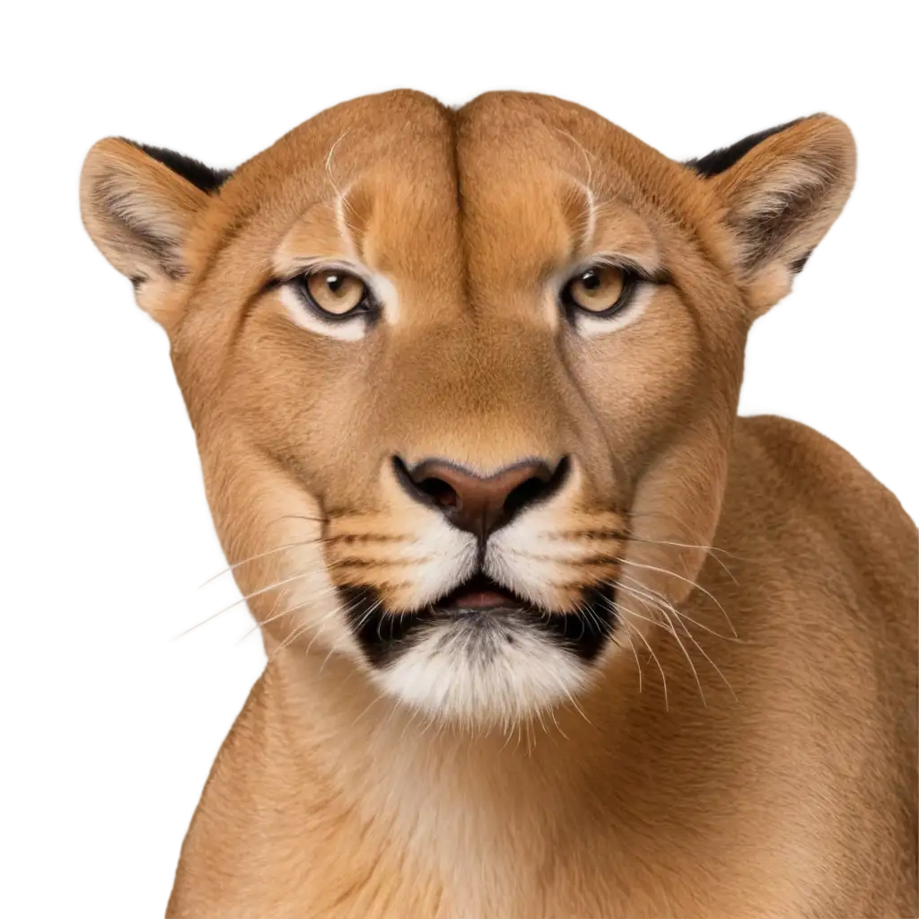 HighQuality-PNG-of-a-Lion-Puma-Head-Looking-Forward-for-Versatile-Applications