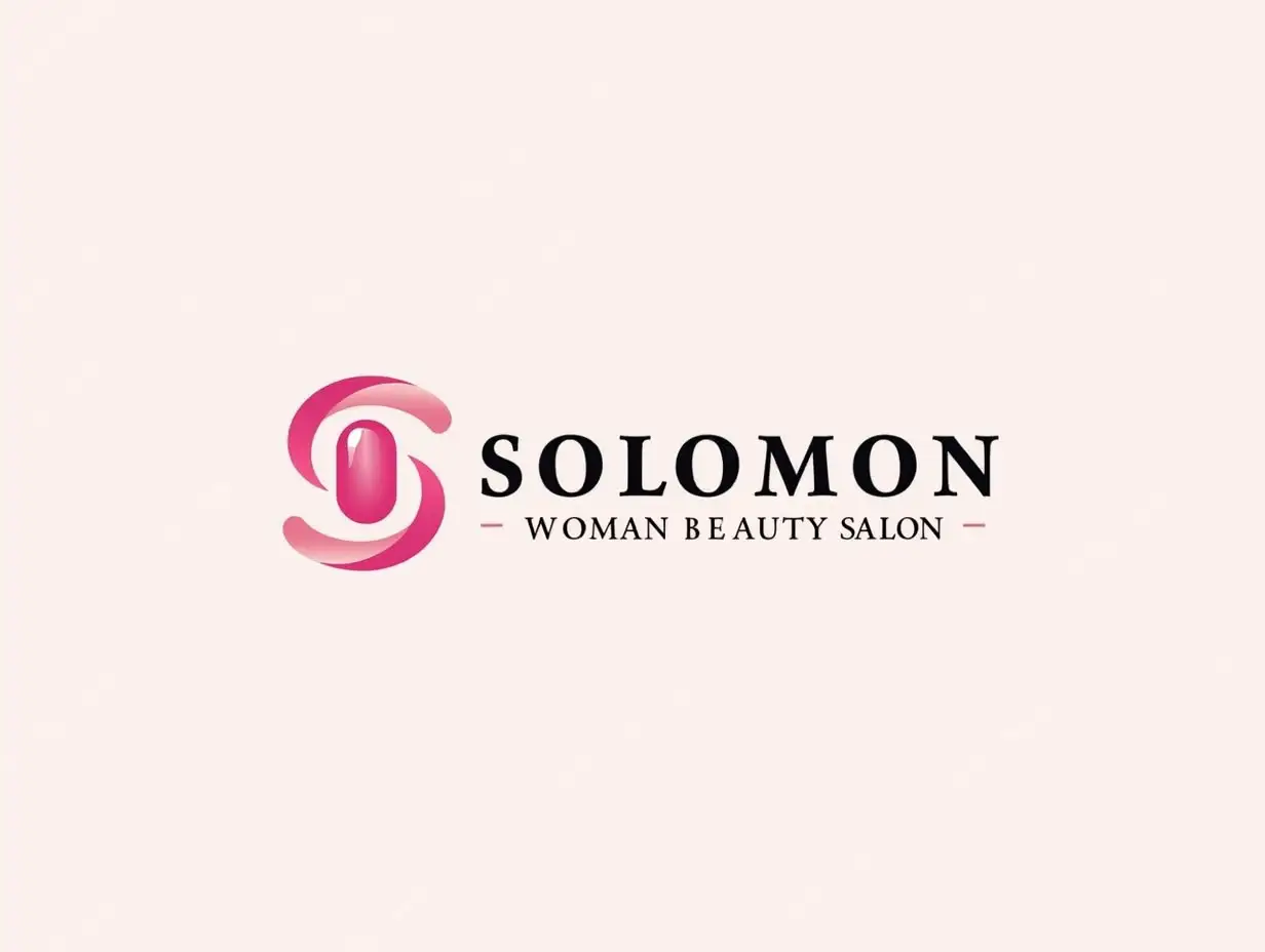 logo of women's beauty salon with nail design, best design and special color variety with the name of Solomon reasonable