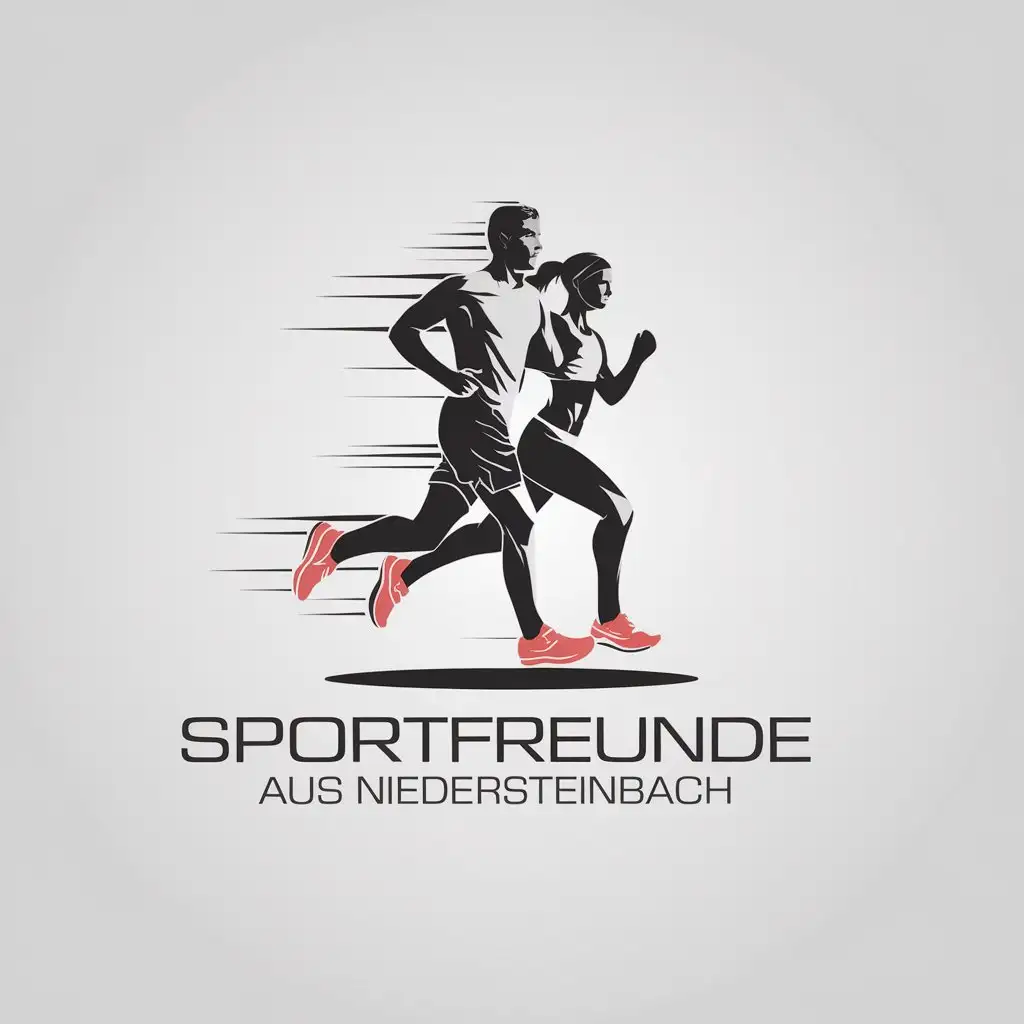 LOGO Design for Sportfreunde aus Niedersteinbach Minimalistic Runner Man and Woman Symbol for Sports Fitness Industry