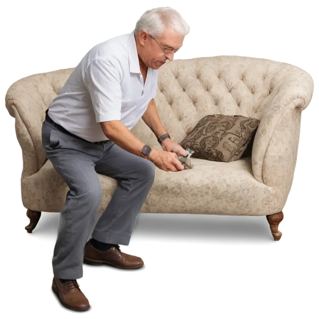 Professional-Senior-Upholsterer-Working-on-Sofa-HighQuality-PNG-Image