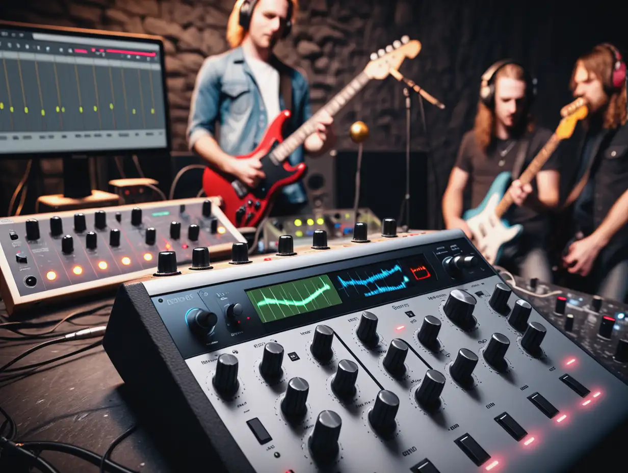 Rock Band Using Audio Interface in Concert