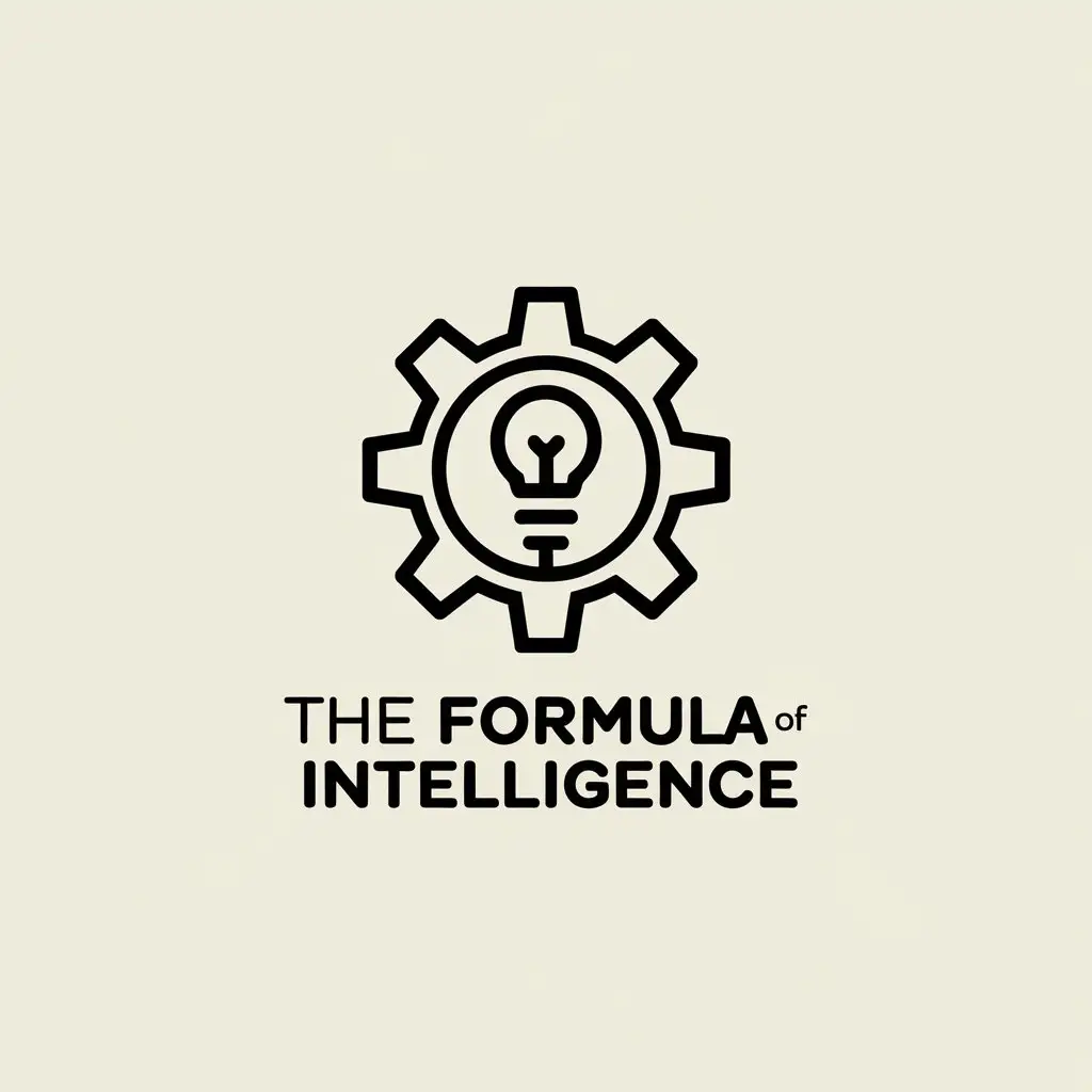 a vector logo design,with the text "The Formula of Intelligence", main symbol:Gear,Moderate,clear background