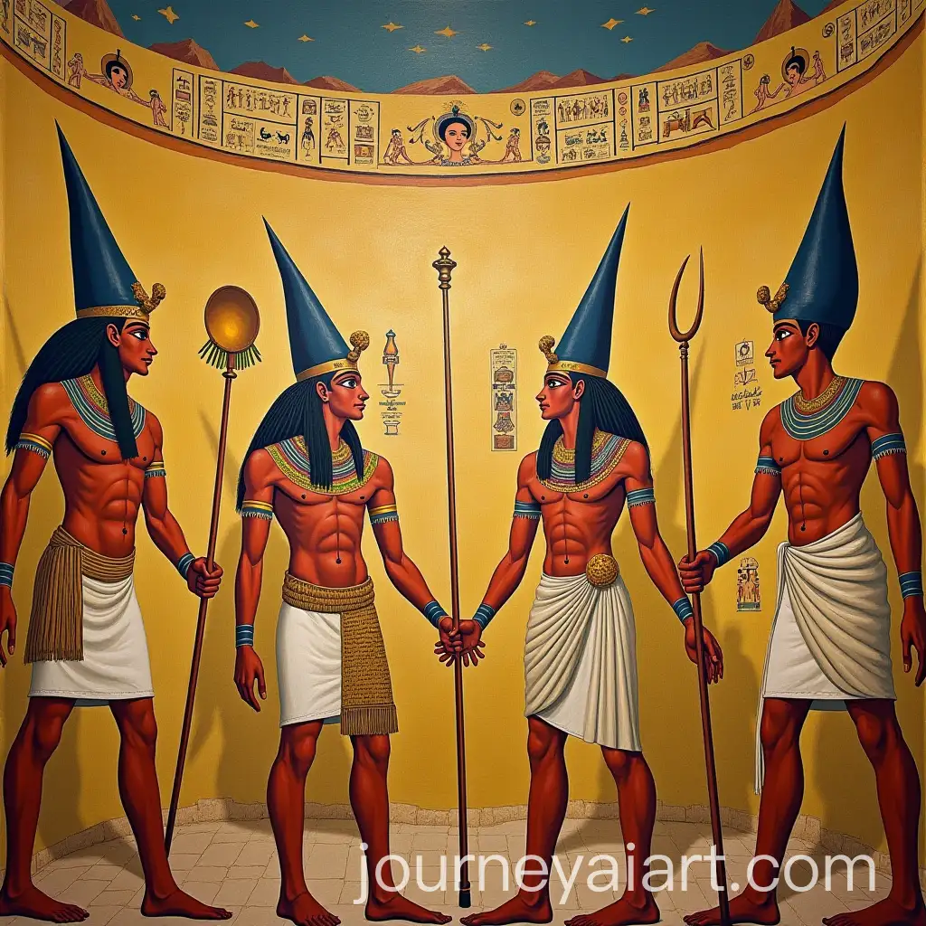 Mural-Depicting-Pharaohs-and-Ancient-Egyptian-Art