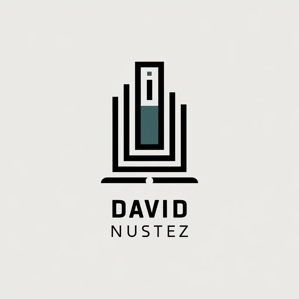 a vector logo design,with the text "David Nustez", main symbol:Unidad Especializada Negocios,Minimalistic,be used in Legal industry,clear background