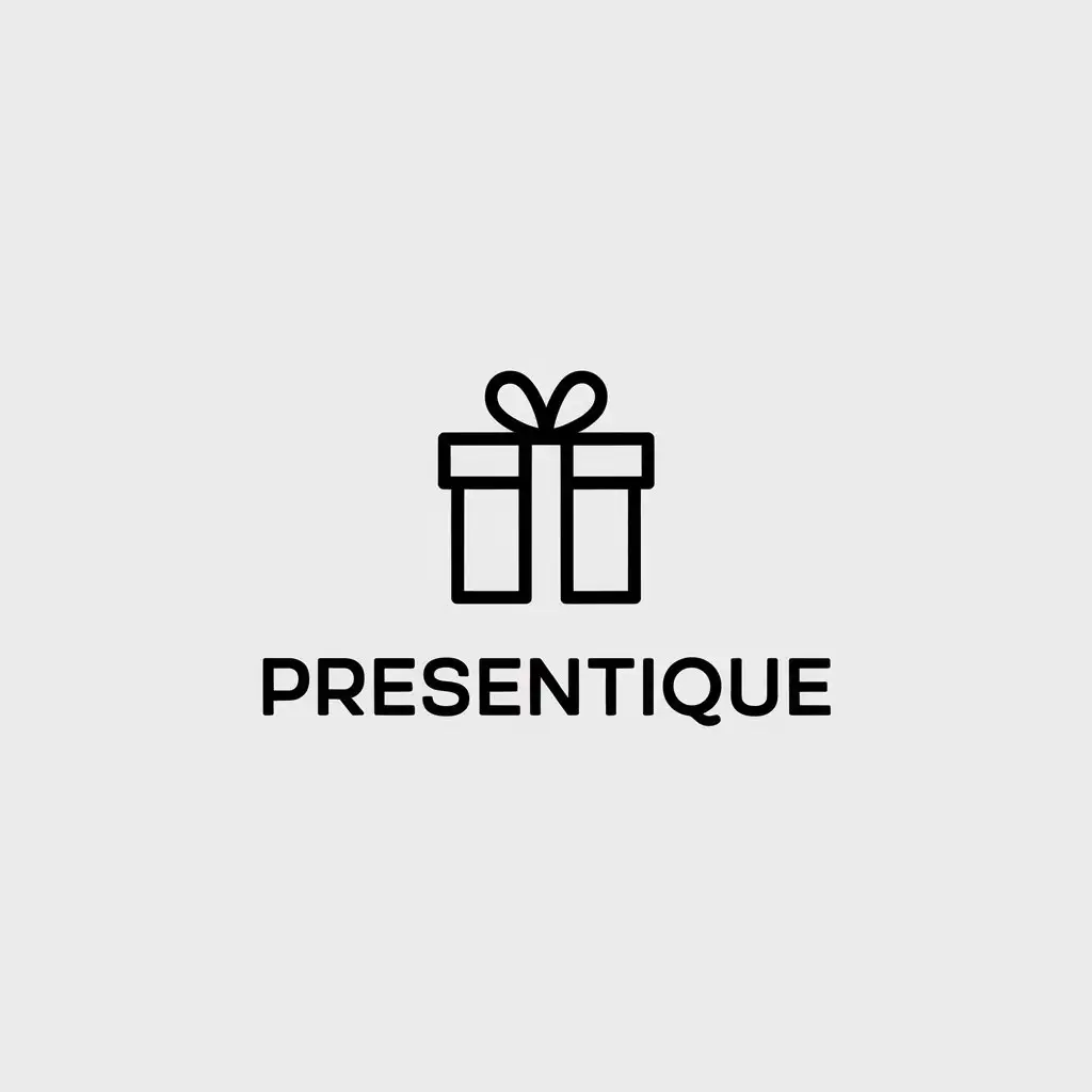 LOGO-Design-for-Presentique-Minimalist-Gift-Box-Vector-Art-for-Gift-Industry