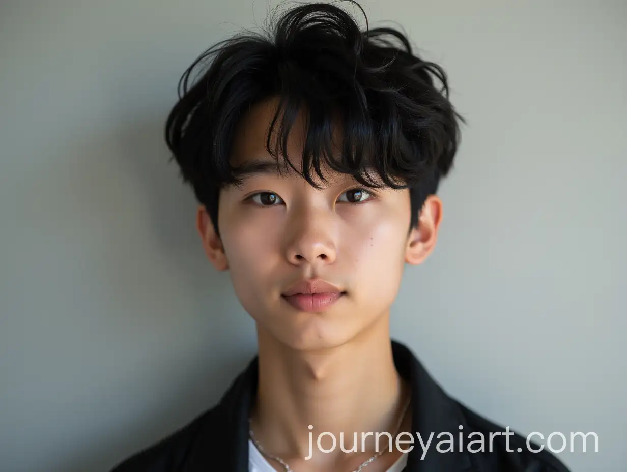 Portrait-of-a-22YearOld-Korean-Boy-with-Black-Hair-and-Brown-Eyes