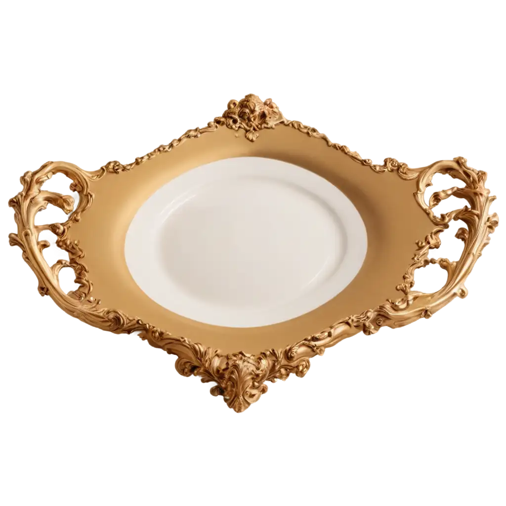 Baroque-Plate-PNG-Image-Elegant-Empty-Design-for-Versatile-Digital-Use