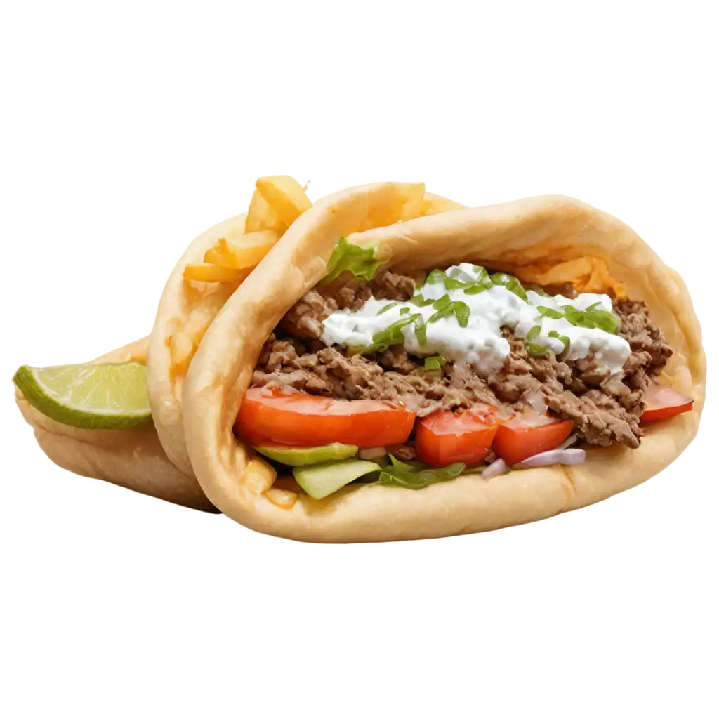 Delicious-Greek-Gyros-with-French-Fries-PNG-Image-Perfect-for-Food-Lovers-and-Culinary-Projects