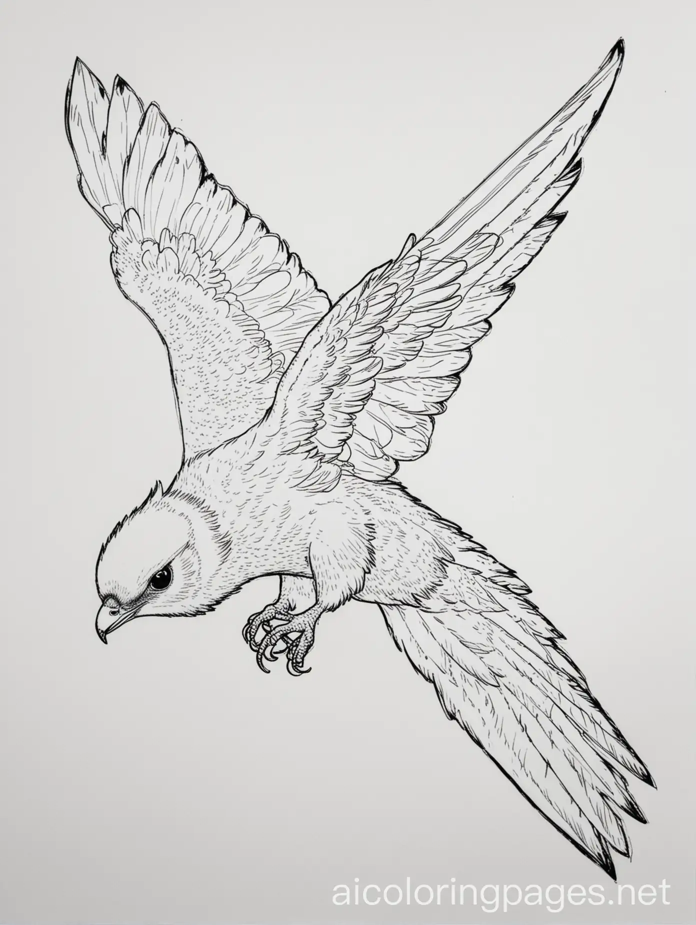 Nighthawk-Coloring-Page-with-Simplicity-and-Ample-White-Space