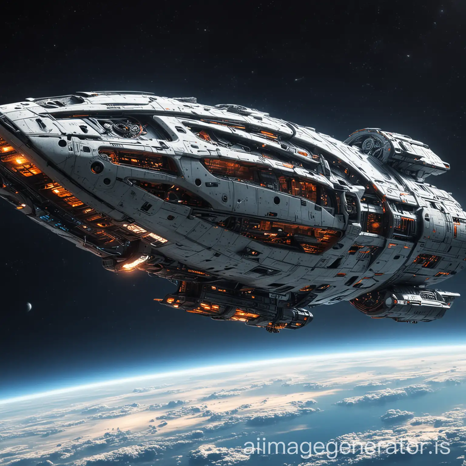a futuristic space ship