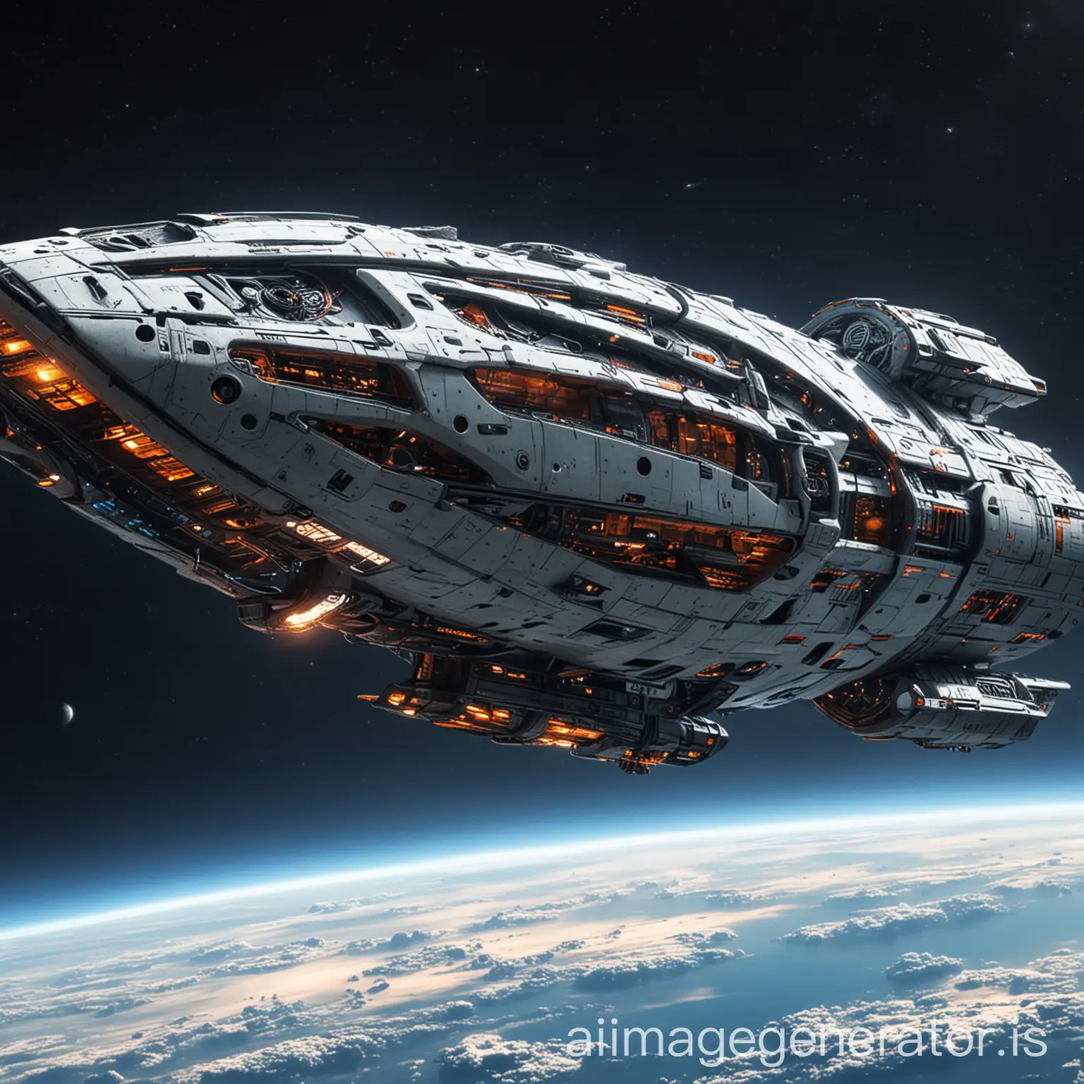 Futuristic-Space-Ship-in-a-Dazzling-Galactic-Setting