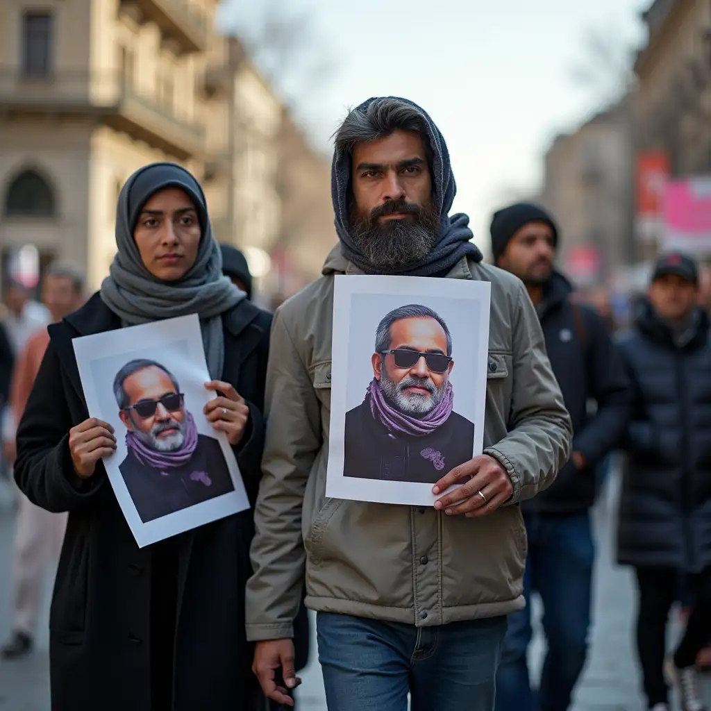 Some peoples carrying muslim printouts in hands