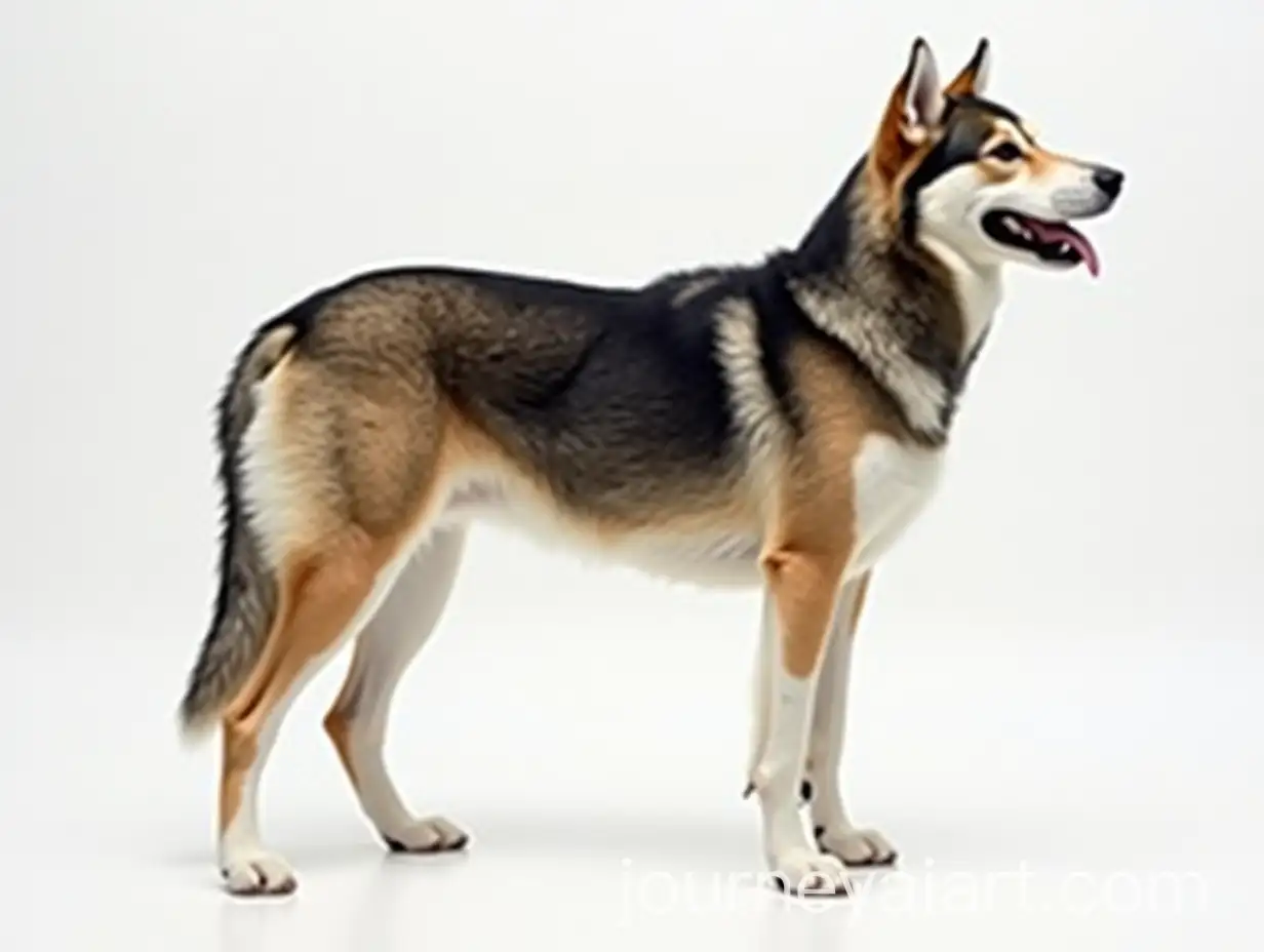 Full-Side-Profile-of-a-Standing-Husky-Dog-in-Natural-Pose
