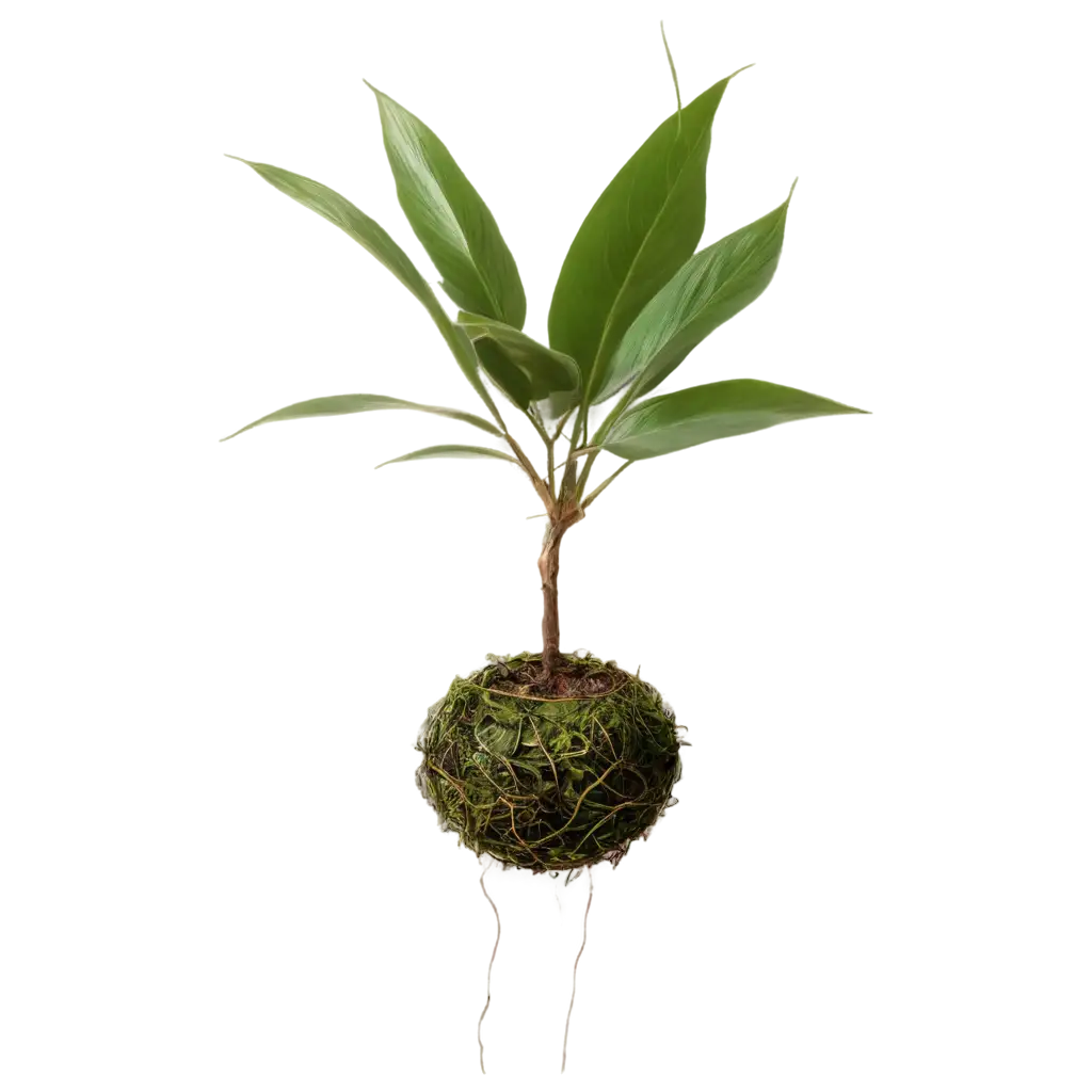 Kokedama-Plant-PNG-A-Beautiful-and-Unique-Digital-Image-for-Greenery-Lovers