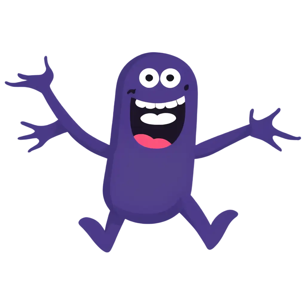 Purple-Friendly-Monster-Logo-PNG-for-Hospital-Pharmacy-Capsule-Dancing