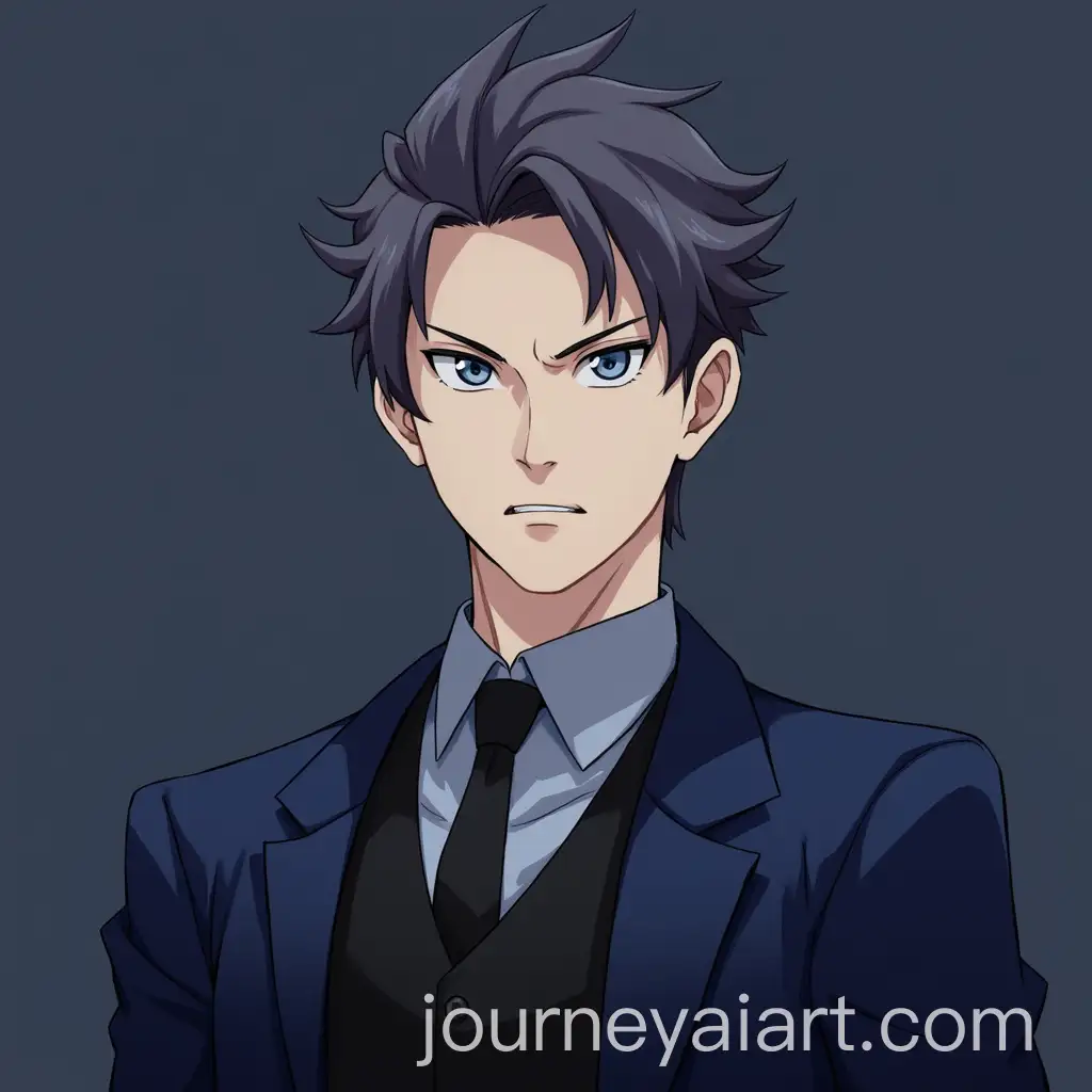 SemiRealistic-Anime-Character-with-Dark-and-Sky-Blue-Eyes-in-a-Dark-Blue-Suit-and-Black-Vest