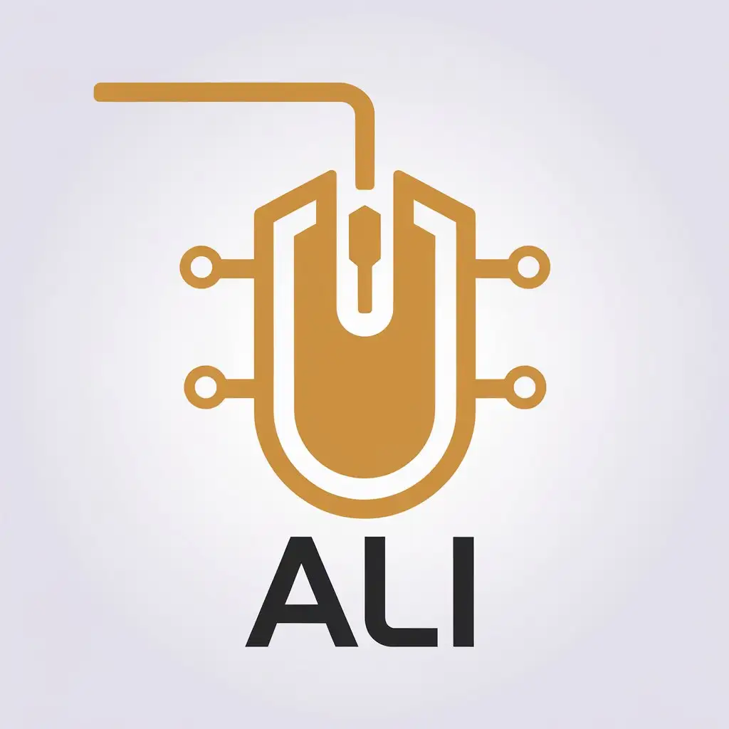 a vector logo design,with the text "Ali", main symbol:about website design .computeri,Minimalistic,be used in Technology industry,clear background