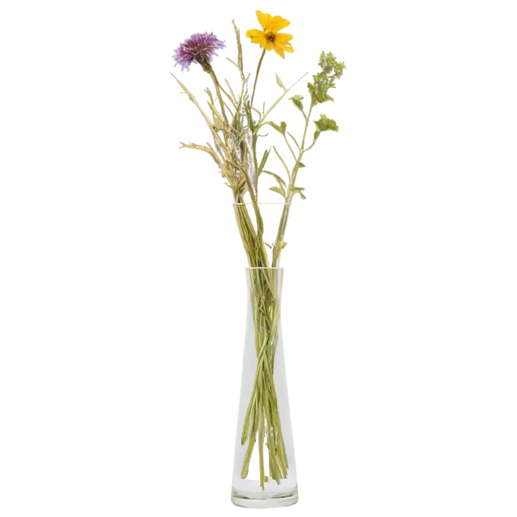 WildPNG-Image-Usage-Scenarios-Flowers-and-Herbs-in-Simple-Vase-PNG-Transparent-Background-for-Versatile-Use