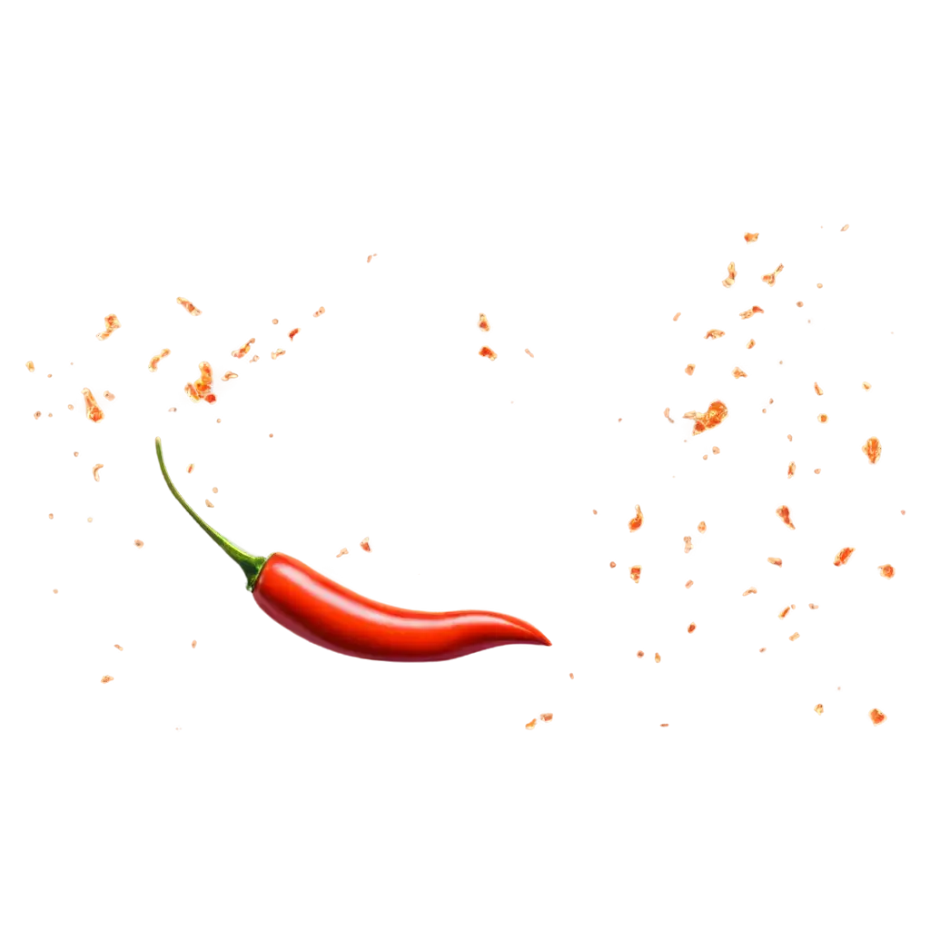 Broken-Red-Chili-PNG-with-Flying-Chili-Particles-HighQuality-Transparent-Image-for-Culinary-and-Graphic-Design