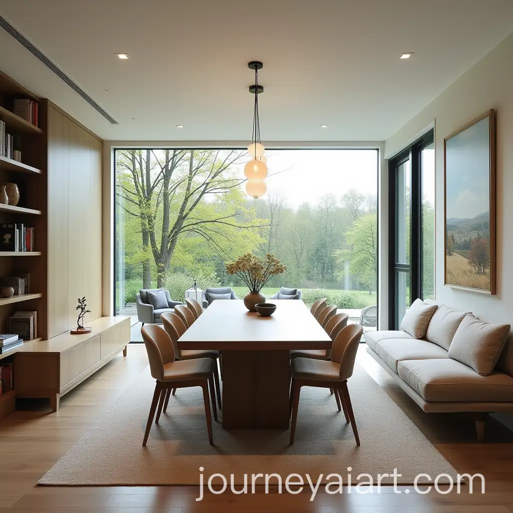Cozy-Dining-Area-with-Large-Picture-Window-and-Floating-Bench-Seat