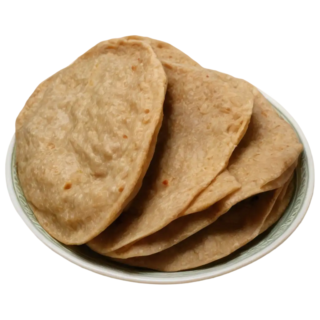 HighQuality-PNG-Image-of-Roti-on-Plate-for-Versatile-Use