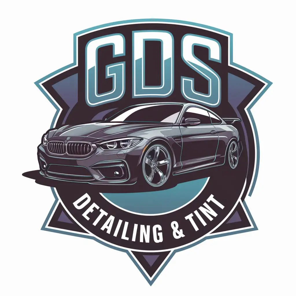 LOGO Design for GDS Detailing Tint Purple Blue Car Symbol for Automotive Industry