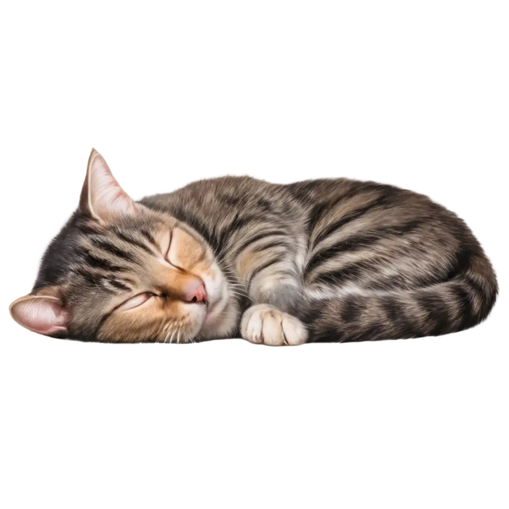 Hyperrealistic-PNG-of-a-Sleeping-Cat-Curled-Up-Capturing-Tranquility-and-Detail