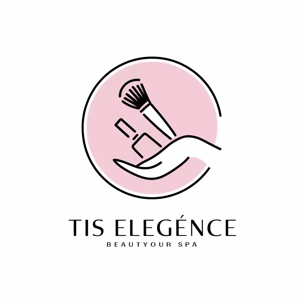 LOGO Design for TIS ELEGENCE Vector Design Featuring Makeup and Beauty Products for Beauty Spa Industry