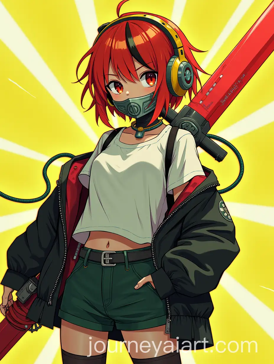 Cyberpunk-Edgerunners-Style-Young-Girls-with-Electric-Sword-Headphones-and-Robotic-Enhancements