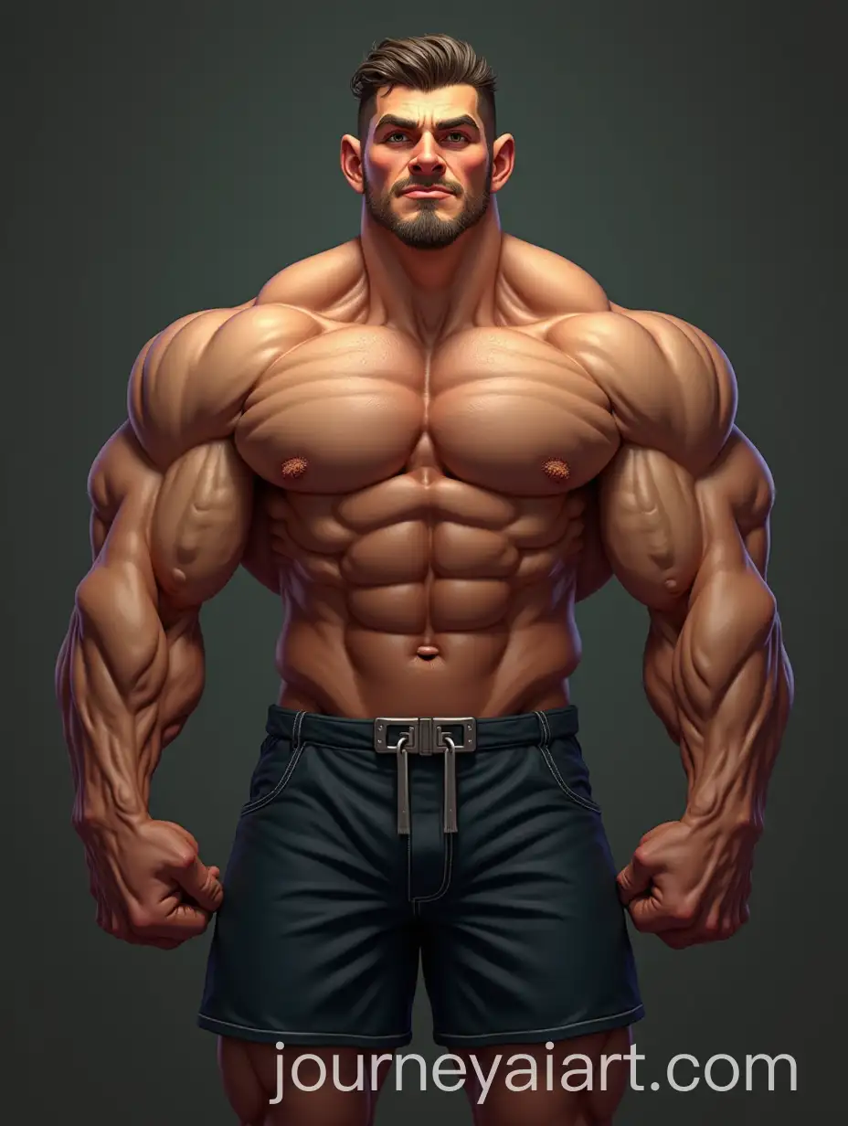 Big-Boy-Boris-with-Muscular-Build-Posing-in-Action