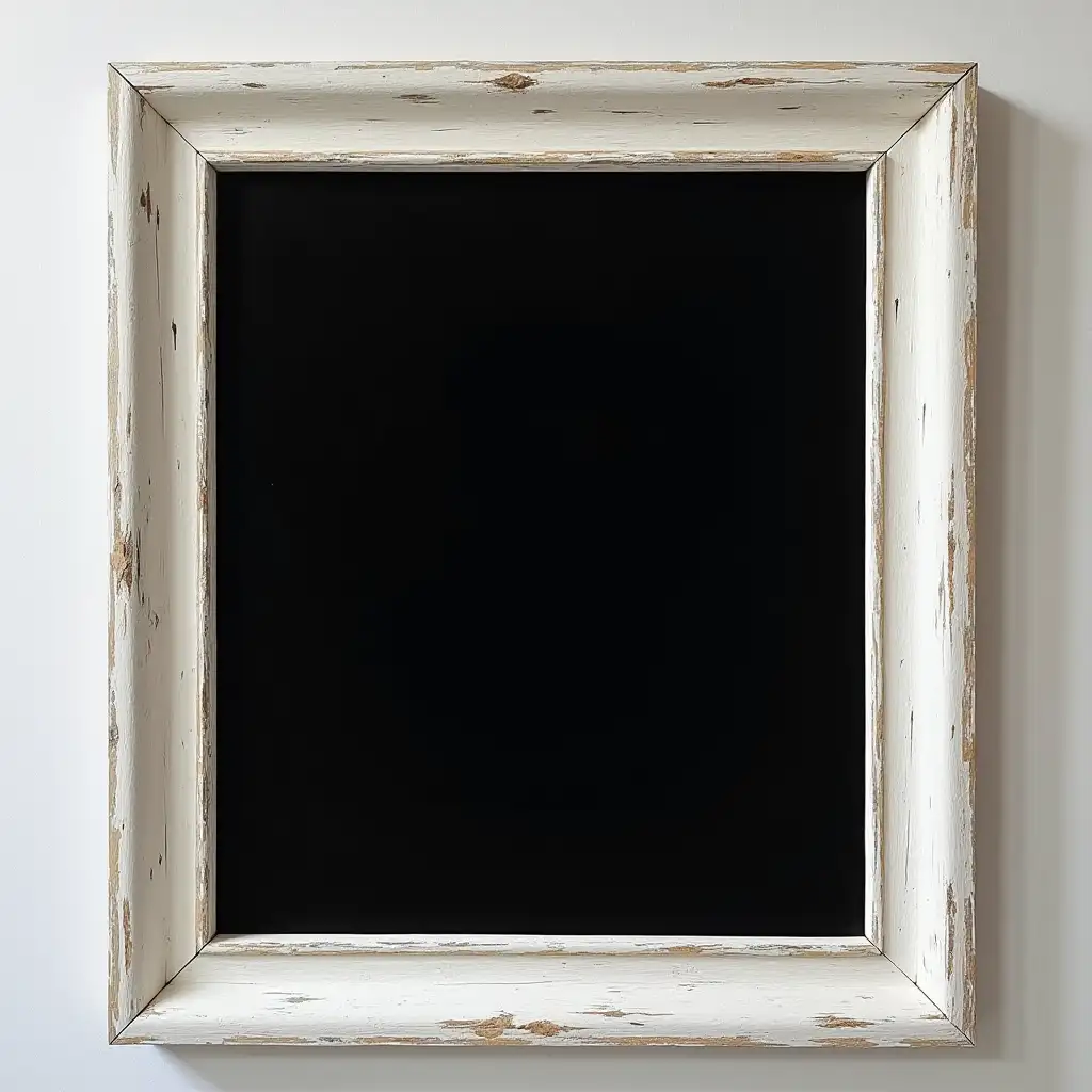 Elegant Whitewashed Wooden Frame with Black Interior