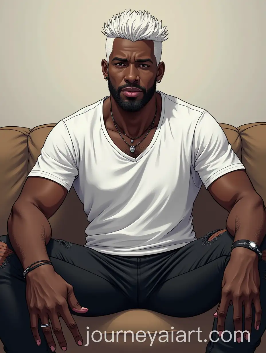 AI-Image-Prompt-ExpansionSemiRealistic-Anime-Drawing-of-a-Black-Rocker-Man-with-White-Painted-Hair-Sitting-on-a-Sofa