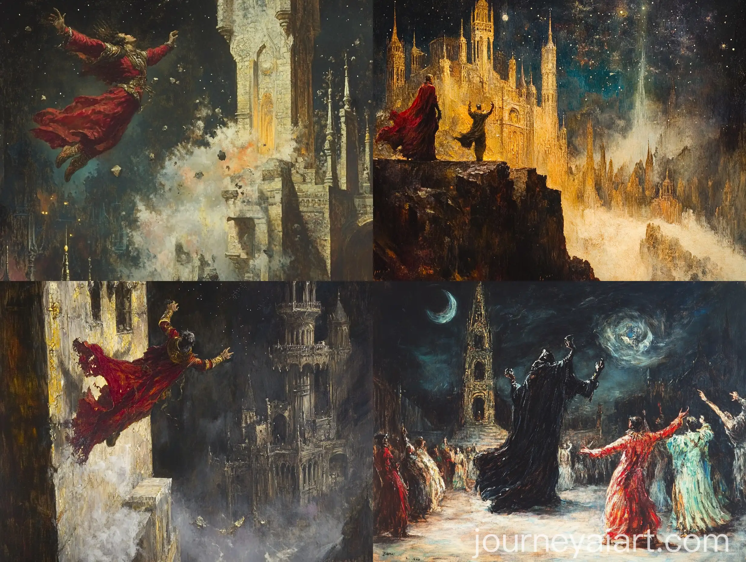 Fantasy-Art-Ascension-of-Kostyan-God-of-Magic-atop-Falling-Spire