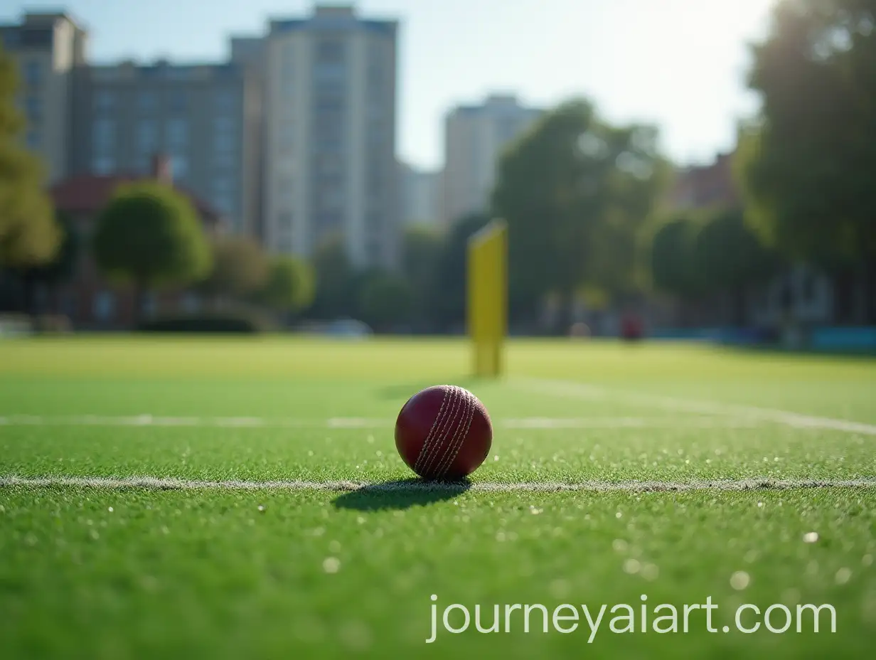 Players-Engaged-in-Cricket-Match-on-Astroturf-Field