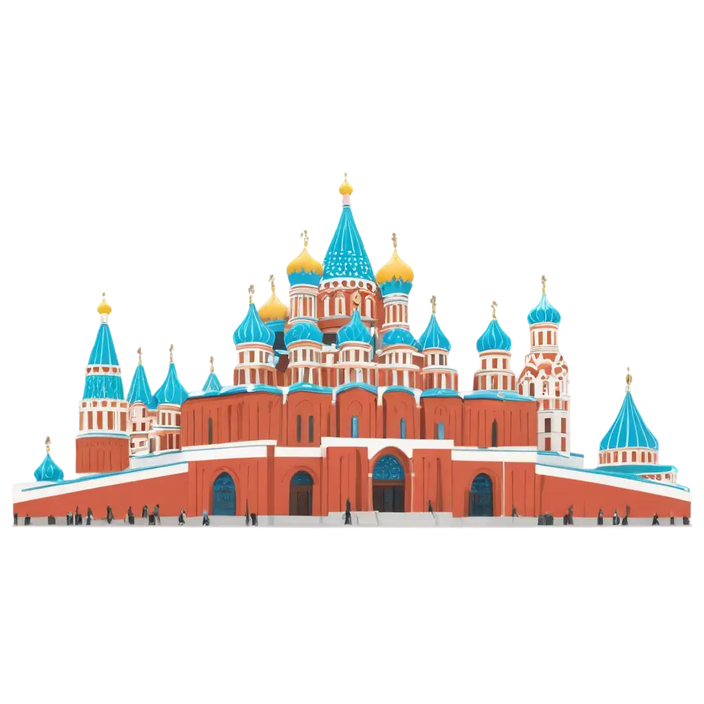 Minimalistic-PNG-Icon-of-Moscows-Temple-Vasilia-Blazhennogo-in-Kazakhstan-National-Style