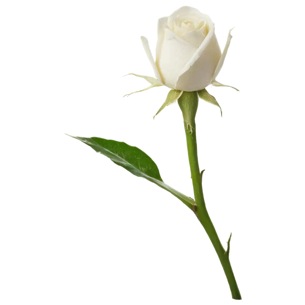 A single white rose with a dewdrop, symbolizing pure love