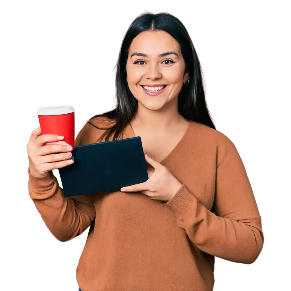 Cheerful-Person-Holding-Coffee-PNG-Image-Enhance-Your-Content-with-Joy-and-Warmth