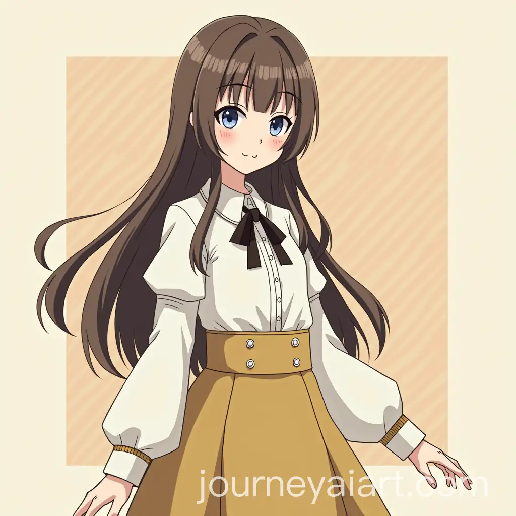 Golden-Kamuy-Character-Sheet-of-Brunette-Girl-in-EdwardAI-Image-Prompt-Expansionian-Blouse-and-Long-Skirt