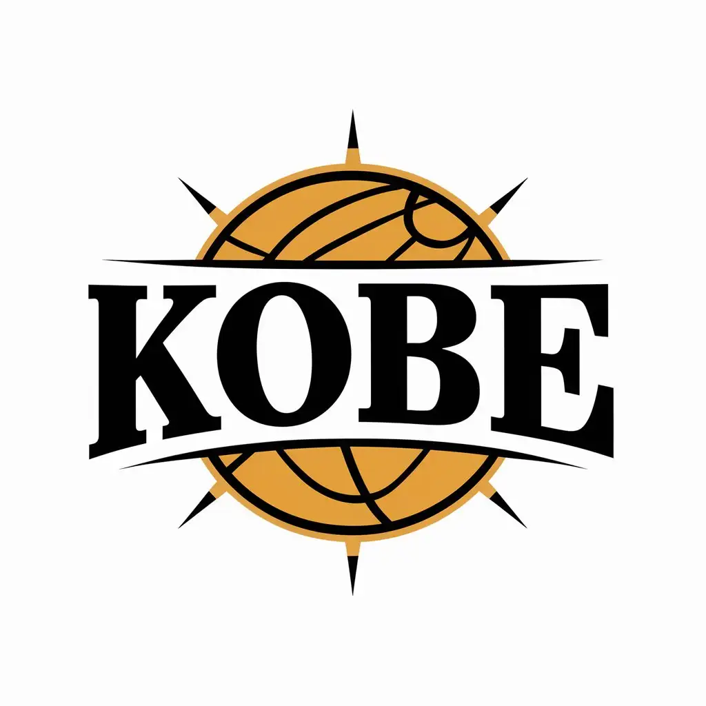 a vector logo design,with the text "Kobe", main symbol:basketball, sunshine, sports, python hulkman,Moderate,be used in Technology industry,clear background