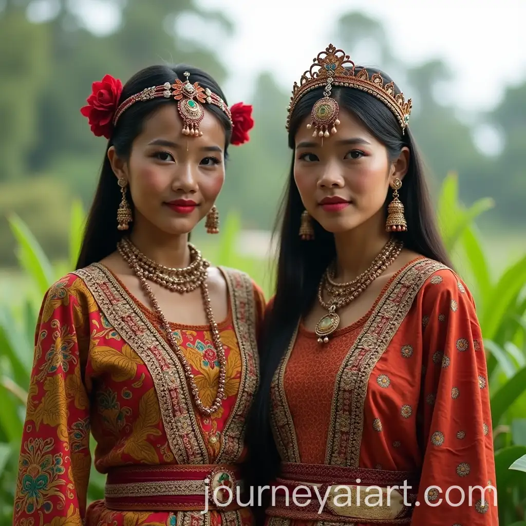 Traditional-Javanese-Attire-for-Men-and-Women-in-Exotic-Scenery