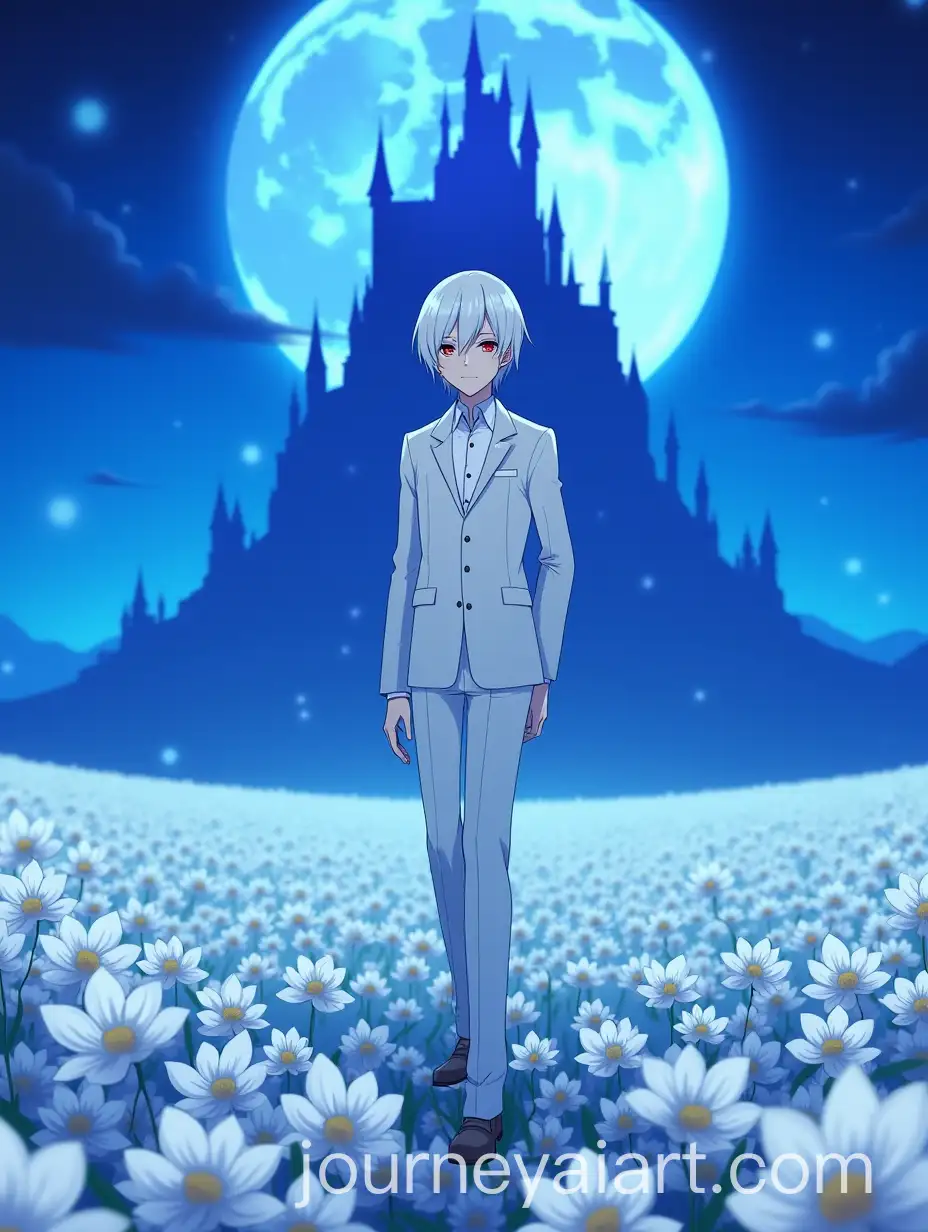Anime-Character-in-a-White-Tuxedo-Against-a-Glowing-Blue-Moon