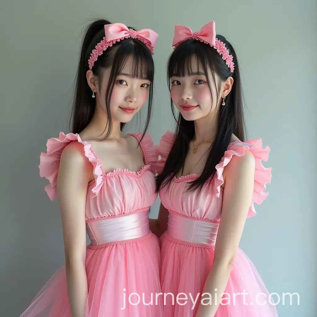 FuturisticAI-Image-Prompt-Expansion-Asian-Maid-Girls-in-Pink-Dresses-in-a-PostApocalyptic-World