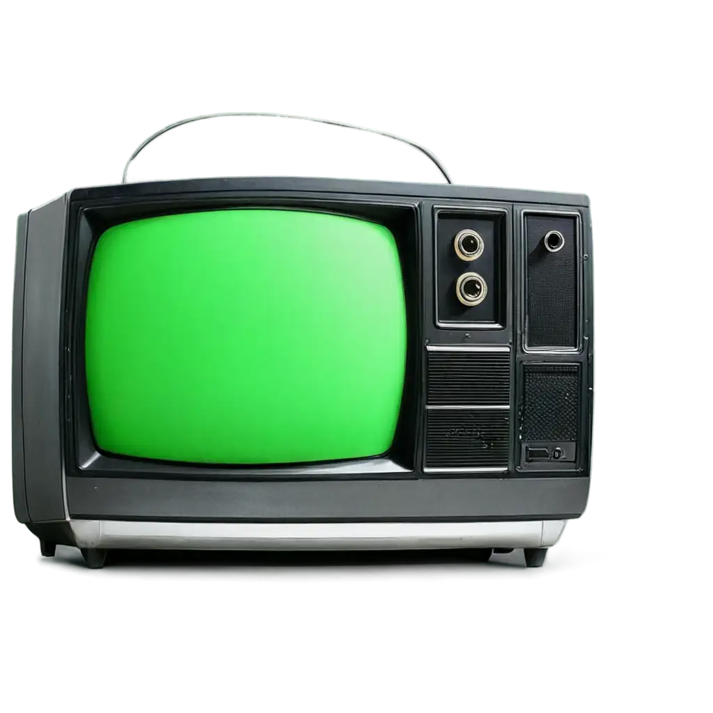 HighQuality-PNG-Image-of-an-Old-Television-with-Green-Screen-Enhance-Your-Visual-Content