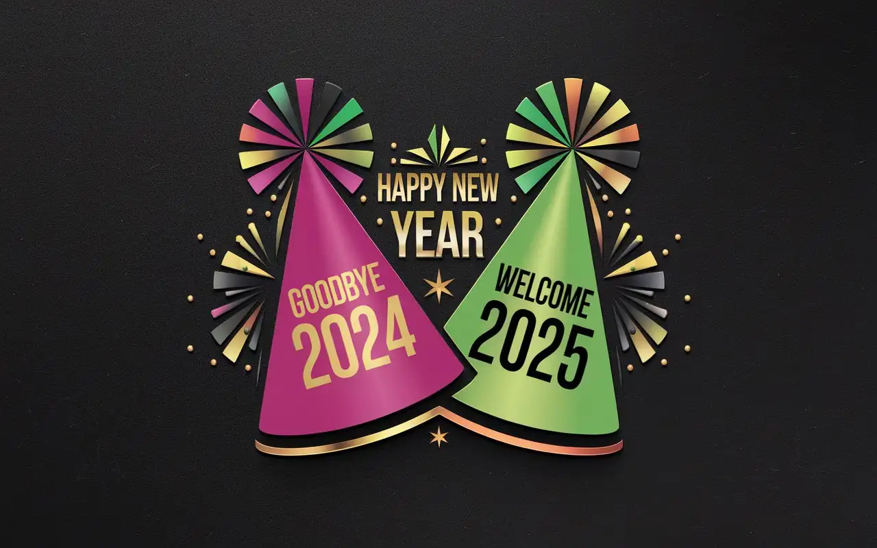 Premium-New-Year-2025-Logo-with-Split-Party-Hat-and-Bold-Gold-Text