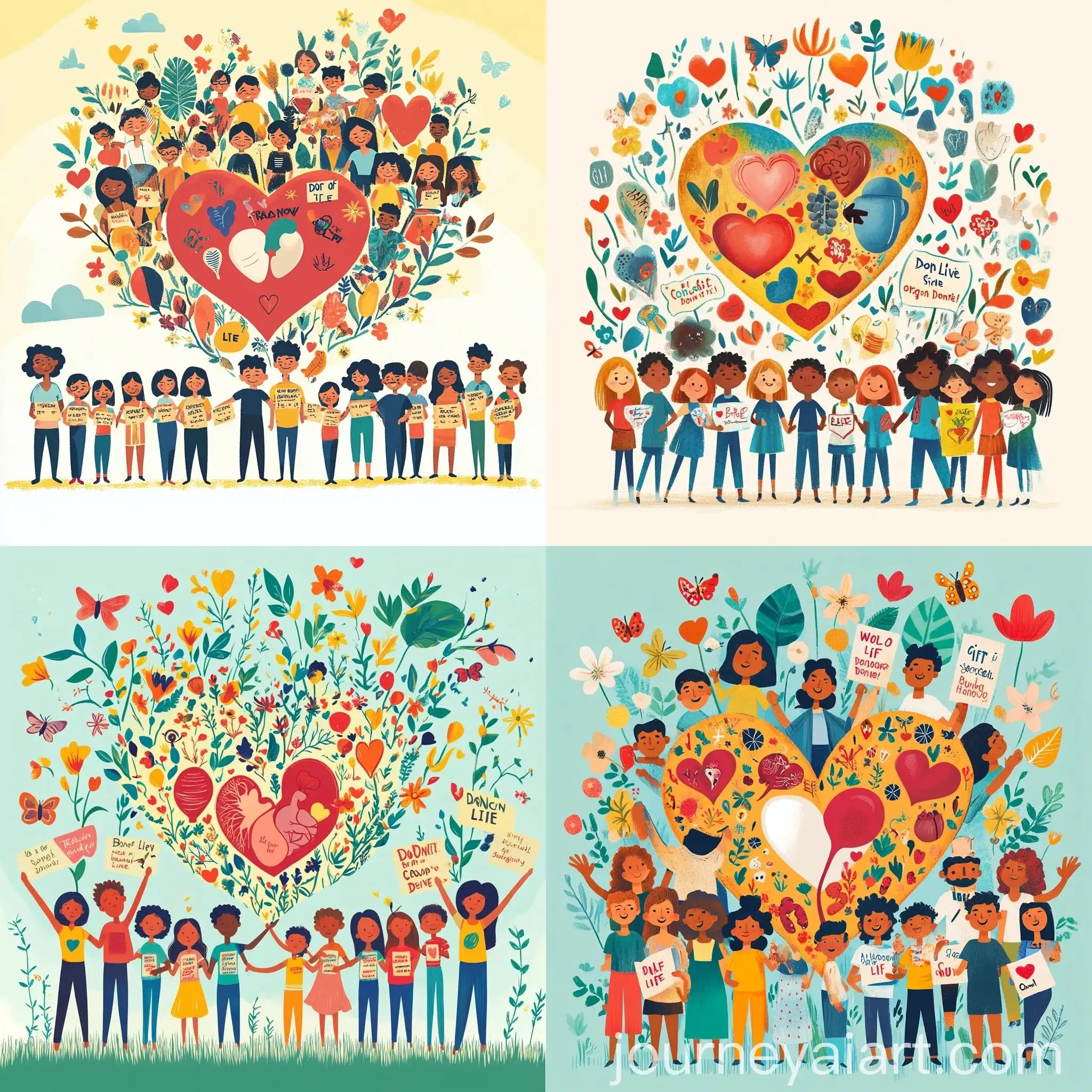 Celebrating-Organ-Donation-Diverse-Youth-Unity-with-Heart-of-Life-Icons