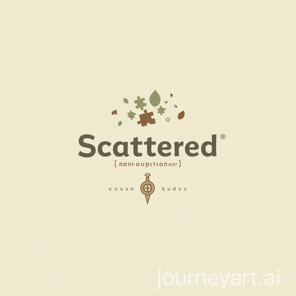 Minimalist-Logo-Design-for-Adventure-Game-Scattered-Featuring-Puzzle-Pieces-and-Compass