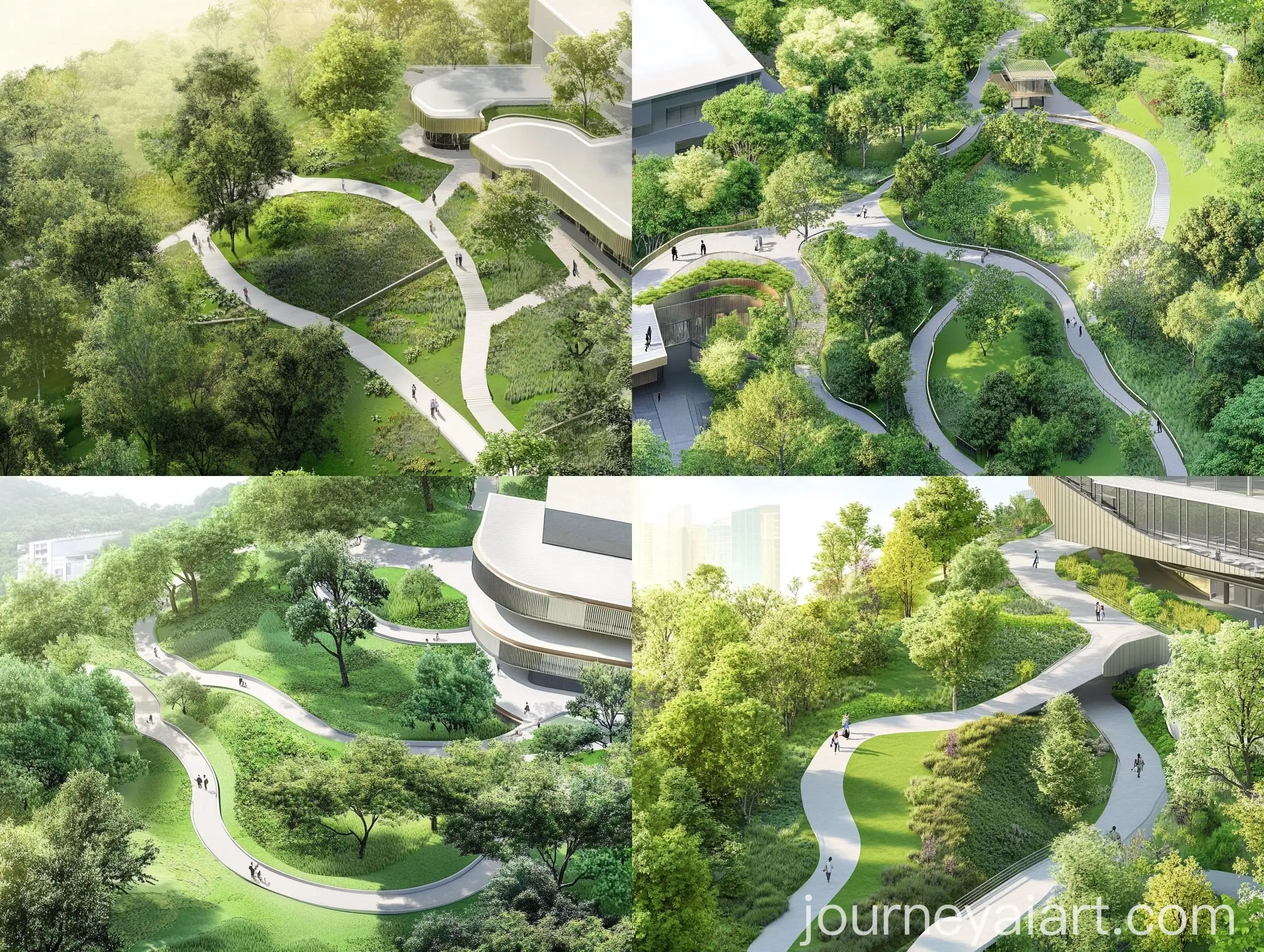 Park-with-Curved-Paths-and-Integrated-Rooftop-Platform-Building
