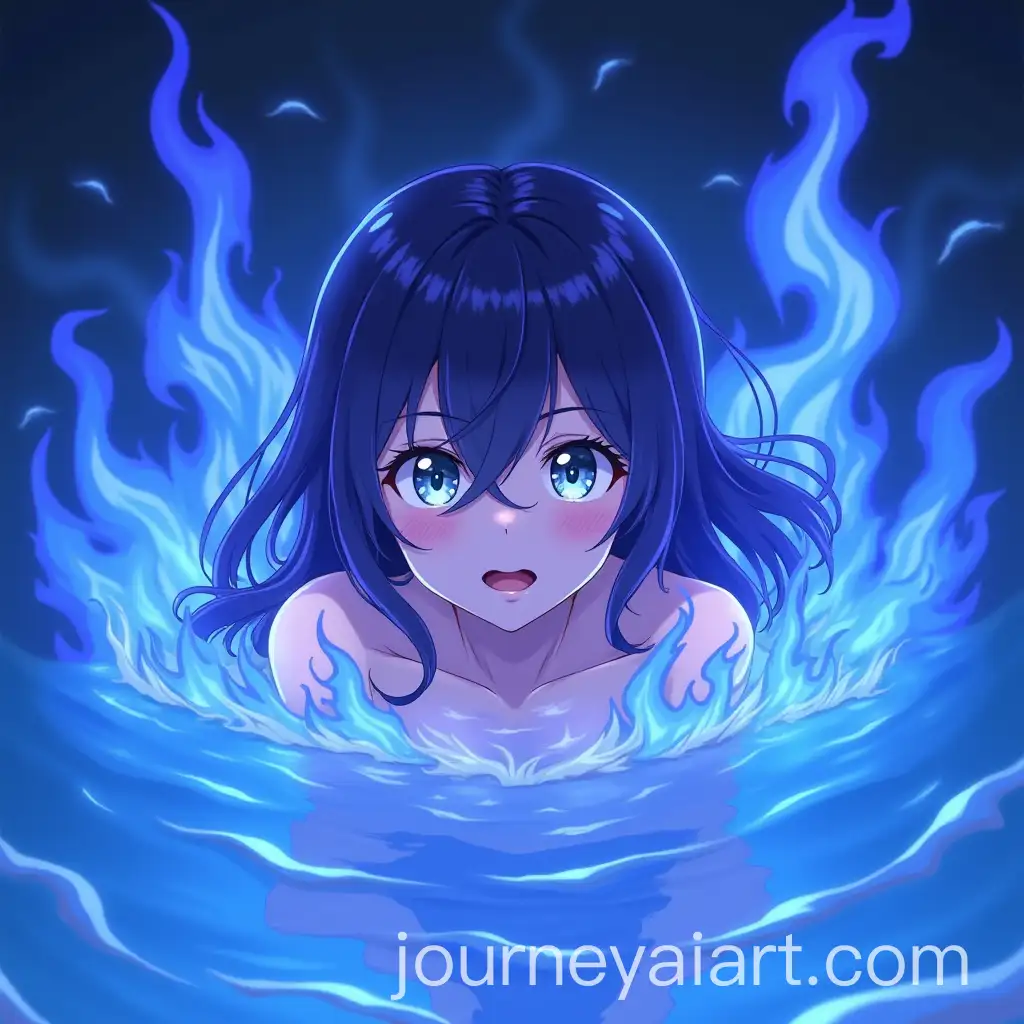 Anime-Girl-with-Blue-and-Purple-Flames-in-Swimming-Pose